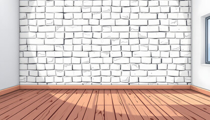 Fototapeta premium white mortar wall and wood floor in the room. with white shades