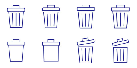 Trash icon set illustration. trash can icon. delete sign and symbol.
