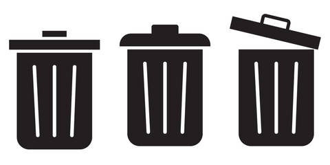 Trash icon set illustration. trash can icon. delete sign and symbol.