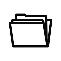 Document Folder Icon Isolated on White for File Management