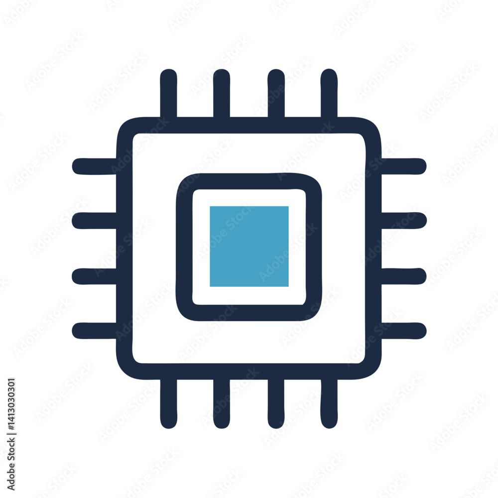 Poster Processor Icon Representing Central Processing Unit (CPU)