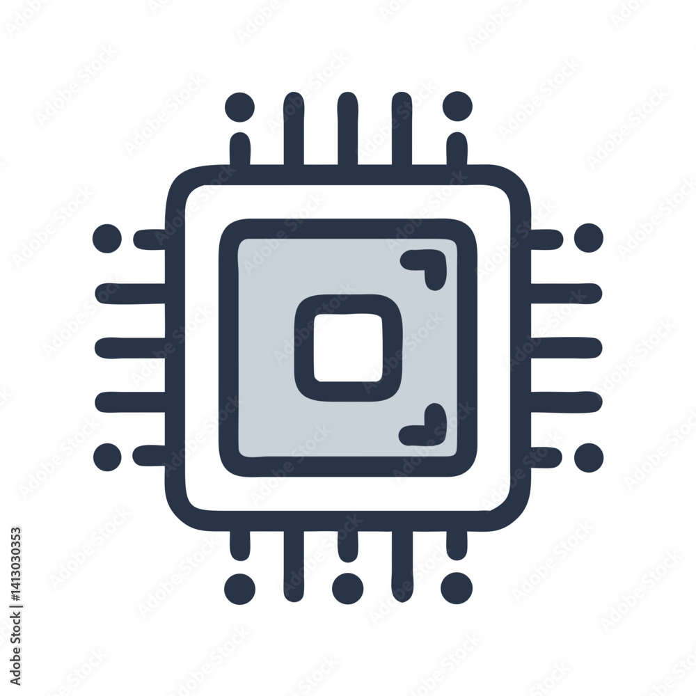 Poster Processor Icon Representing Central Processing Unit (CPU)