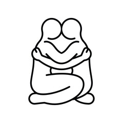 Abstract Embrace Icon for Love and Connection