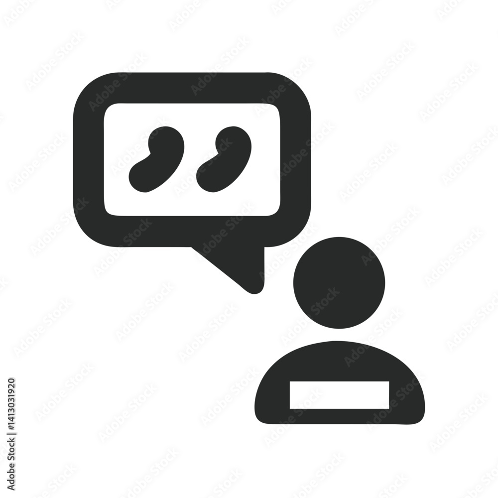Aufkleber Quotation Mark Icon Representing User Comment or Feedback