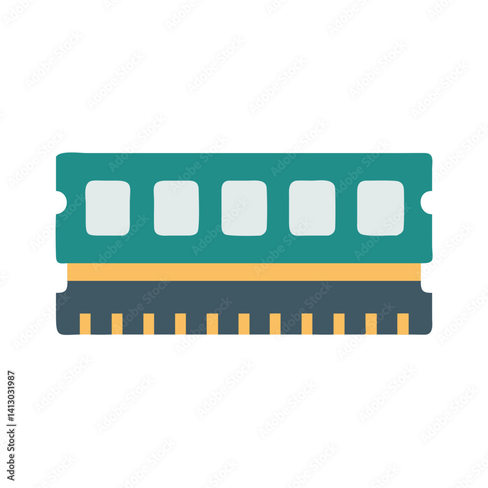 Poster RAM Module Icon Representing Computer Memory Hardware