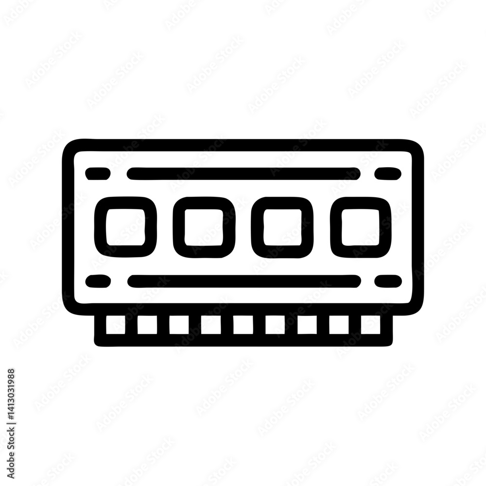 Poster RAM Module Icon Representing Computer Memory Hardware