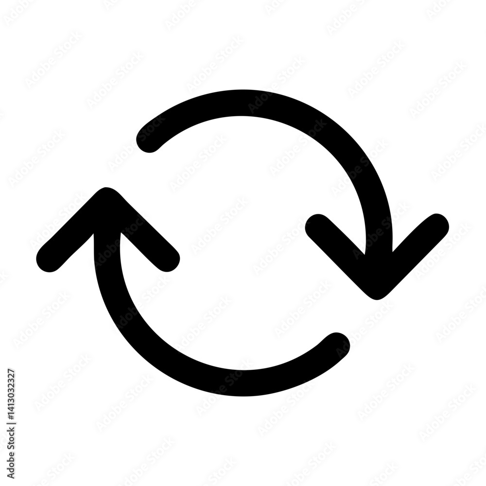 Poster Refresh Arrows Icon Representing Update or Sync Action