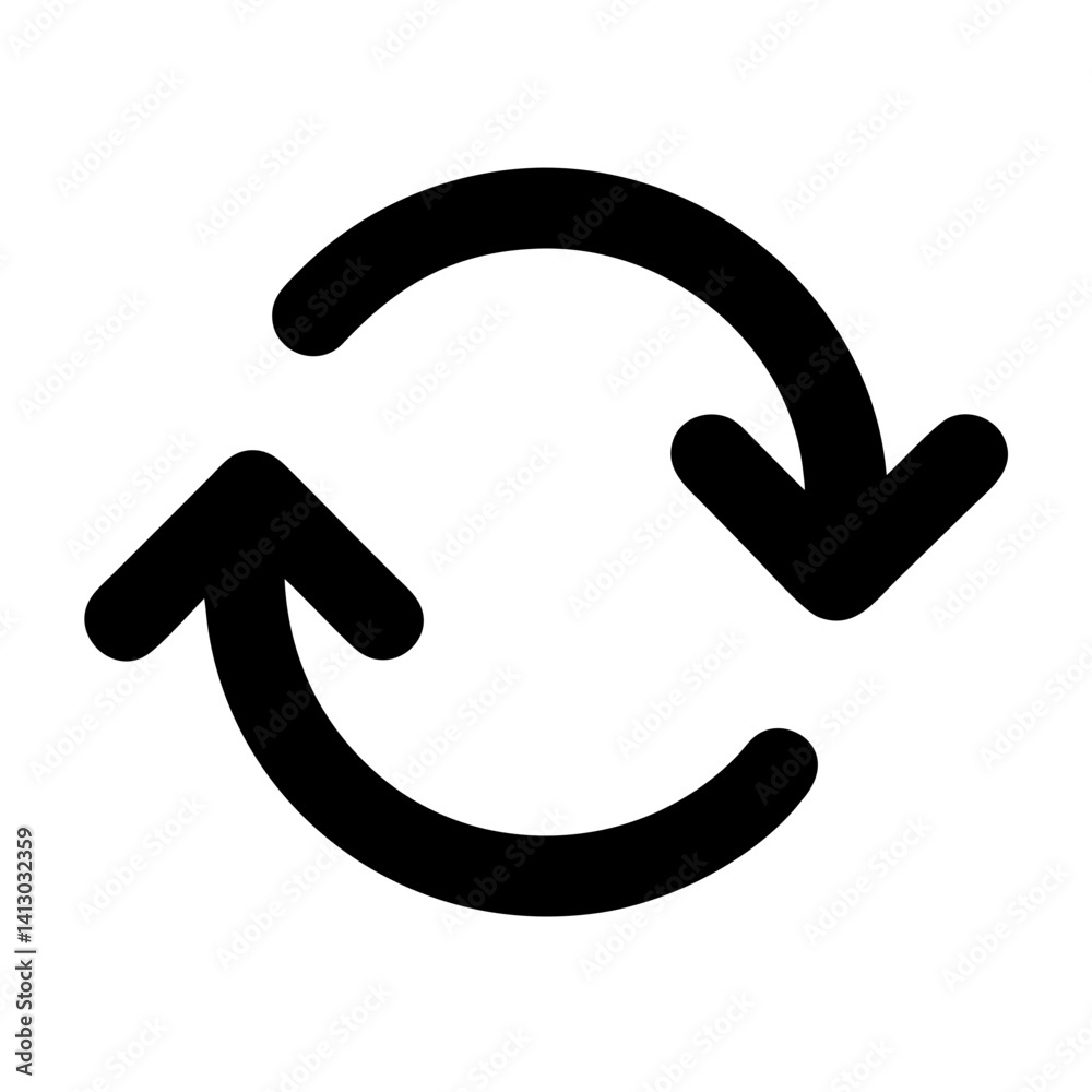 Poster Refresh Arrows Icon Representing Update or Sync Action