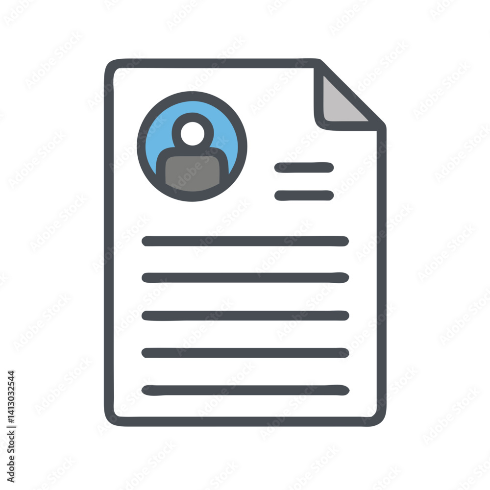 Poster Resume Document Icon Representing Applicant Profile Submission