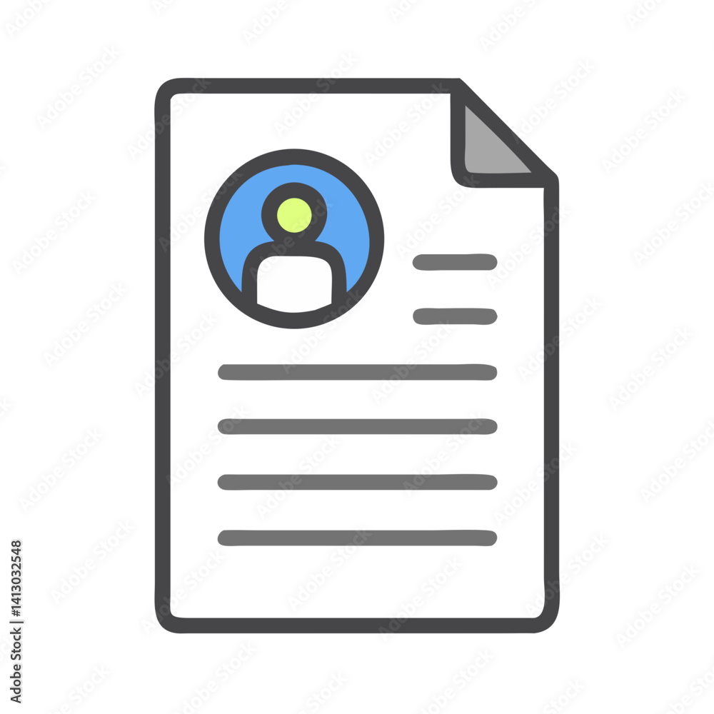 Poster Resume Document Icon Representing Applicant Profile Submission