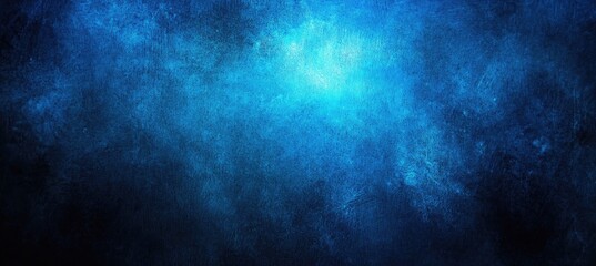Dark Blue Grungy Texture Backdrop with Light Center, Moody Background Design