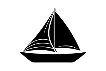 Fototapeta premium Isolated Monochrome Sailboat Icon Illustration Of Maritime Transport Vector Design For Nautical Theme And Sea Journey Representation, sailboat, boat, sea, water, sailing, ship, yacht, travel
