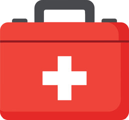 Obraz premium modern medical first aid kit with cross symbol in flat solid colors