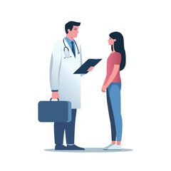 doctor and patient  Doctor Treating A Female Patient Illustration 