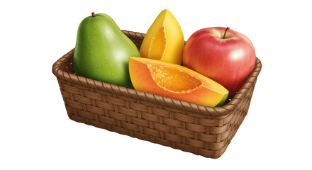 Isolated Basket of Fruits