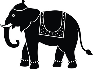 Ornate Elephant Silhouette Icon