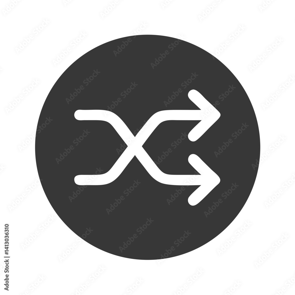Leinwandbilder shuffle icon representing random playback function