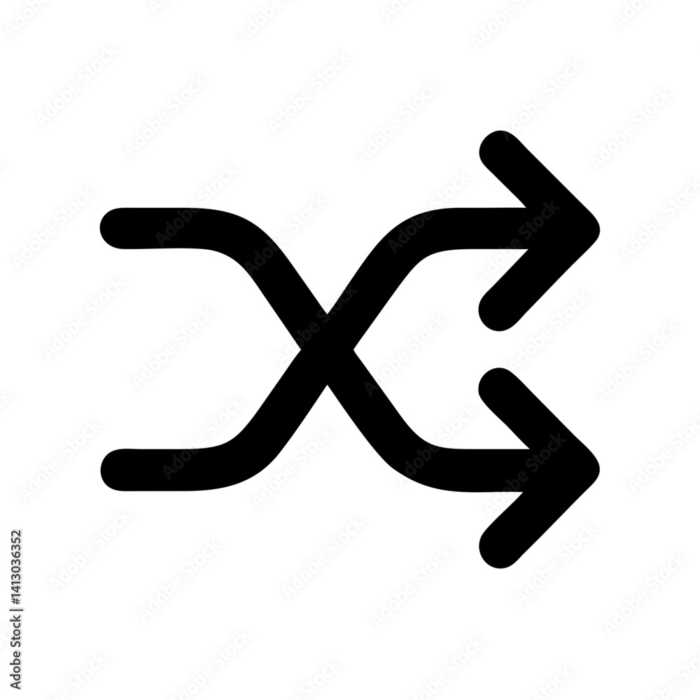 Leinwandbilder Shuffle Icon Representing Random Playback Function