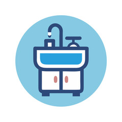 Fototapeta premium Sink Icon Representing Guest Washroom Utility