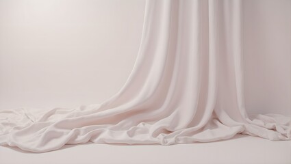 Elegant velvet fabric cascading gracefully against a simple background accentuating its luxurious matte finish and soft shadows