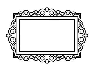 vintage border frame vector illustration decorative ornate classic antique elegant retro template invitation label card