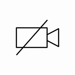 Video camera off icon vector sign