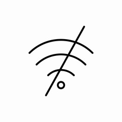 No Wireless network connection icon vector sign