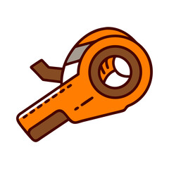 Fototapeta premium Orange tape gun with a modern design for crafting and packaging, essential tool for DIY projects and office use