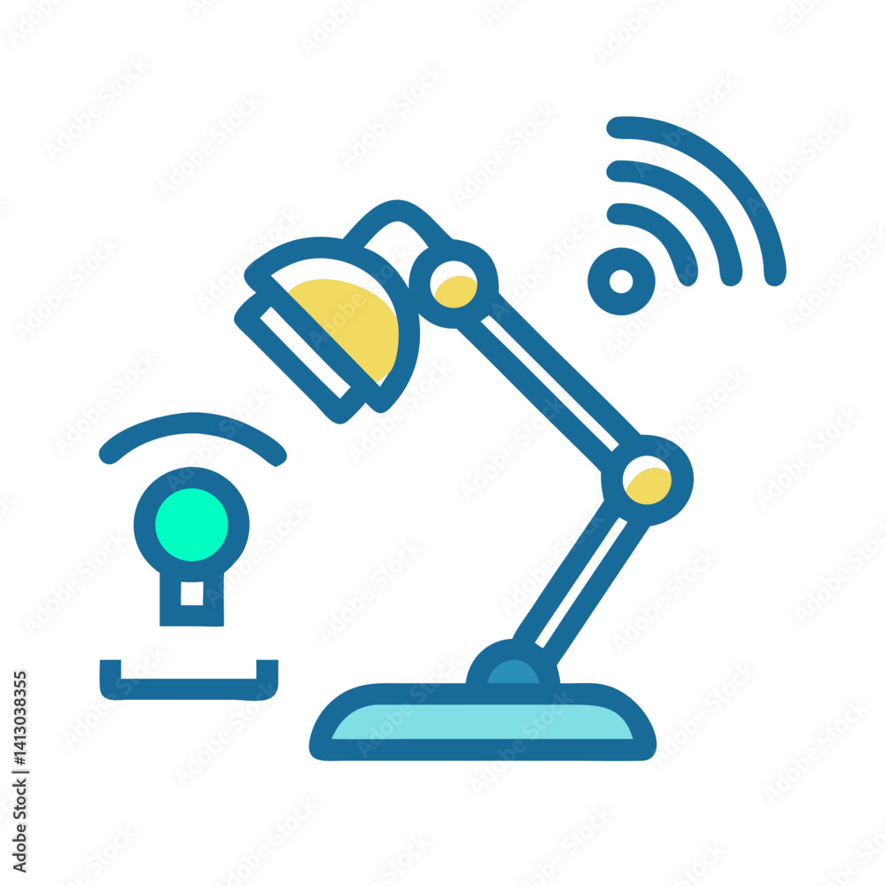 Poster smart desk lamp icon representing connected lighting control
