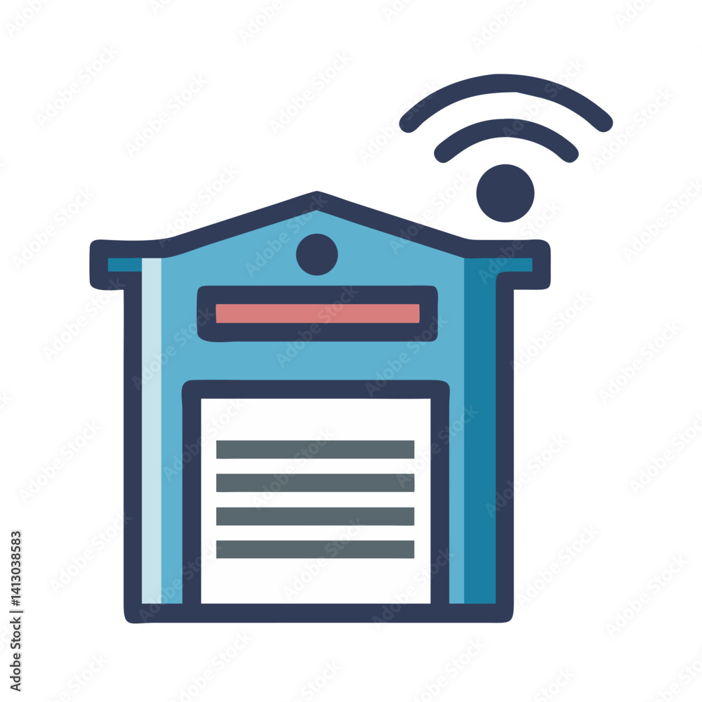Poster Smart Garage Door Icon Representing Automated Entry Control