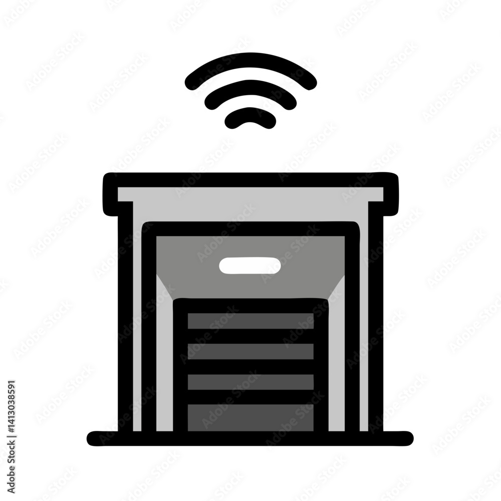 Poster Smart Garage Door Icon Representing Automated Entry Control