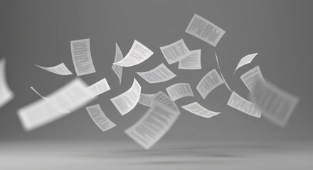 Flying Paper Documents Chaos

