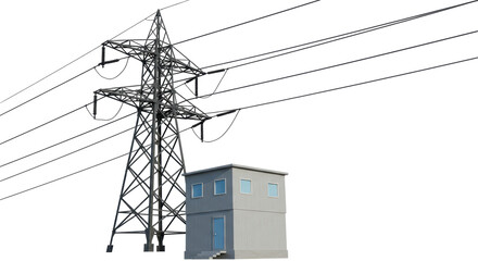 Isolated Electrical Power Tower and Building
