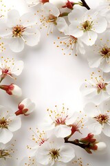 Romantic spring floral background with cherry blossoms and wood or stone textures, ideal for wedding invitations, greeting cards, seasonal promotions, or elegant design projects