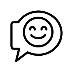 Obraz premium Smiling Face in Speech Bubble Icon – Positive Communication Symbol, Friendly Chat