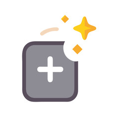 Fototapeta premium Sparkle Add Icon – New Feature Symbol, Update, Enhancement, UI Element