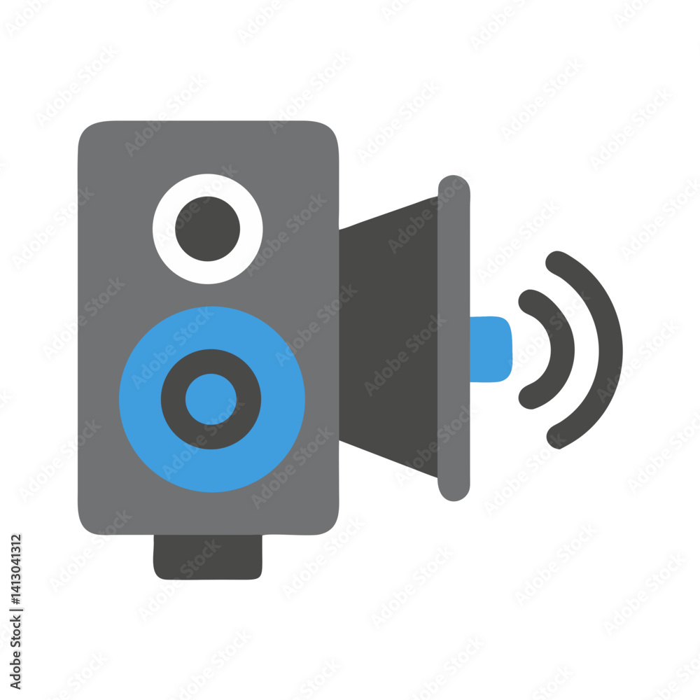 Poster speaker icon – audio output equipment, sound device, loudspeaker symbol