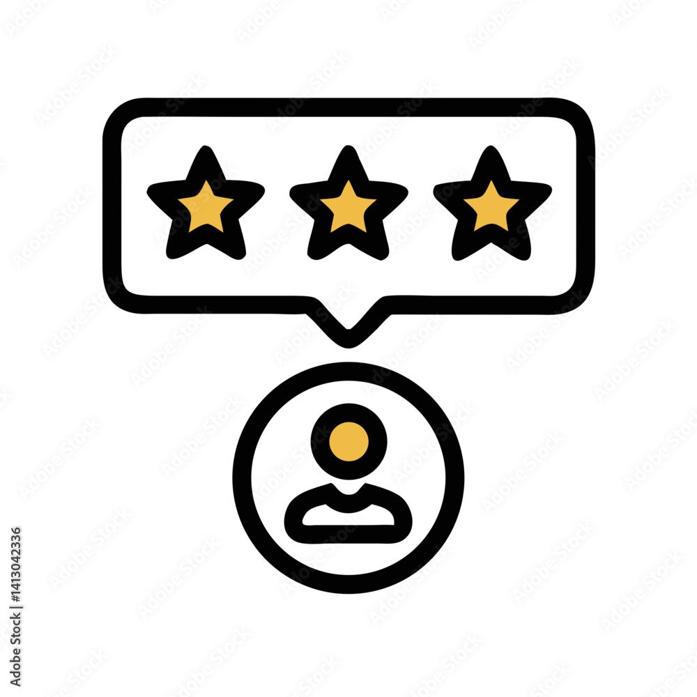 Poster star rating icon representing customer evaluation