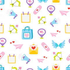flat seamless pattern for valentines day