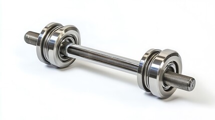 Precision metal shaft with bearings.