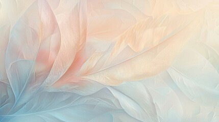 Obraz premium Gentle pastel-colored leaves blend seamlessly in a soft abstract design. The soothing colors create a calming atmosphere perfect for relaxation and creativity