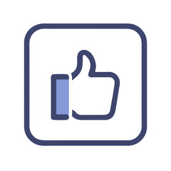 Fototapeta premium Thumbs Up in Square Icon – Representing Approval and Positive Feedback