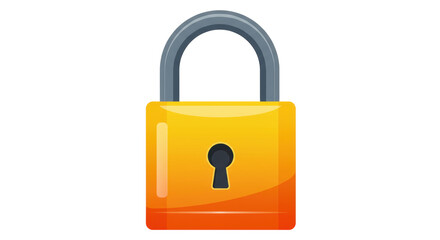 Isolated Orange Padlock