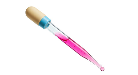 Isolated Pipette with Pink Liquid