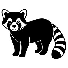 Animal Red Panda silhouette vector illustrator 