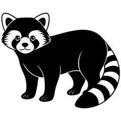 Animal Red Panda silhouette vector illustrator 