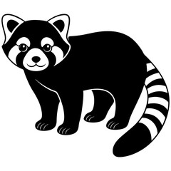 Animal Red Panda silhouette vector illustrator 