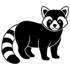 Animal Red Panda silhouette vector illustrator 