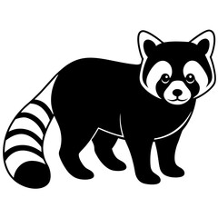 Animal Red Panda silhouette vector illustrator 