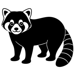Animal Red Panda silhouette vector illustrator 